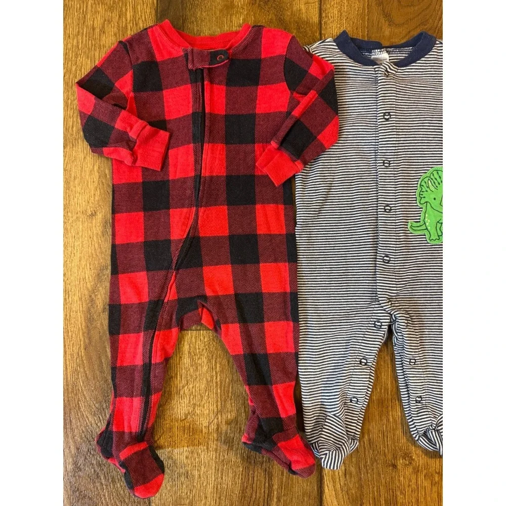 Baby Boy 3/6 Months Footies Sleepers Pajamas Rompers Sleep N‎ Play Clothes Lot